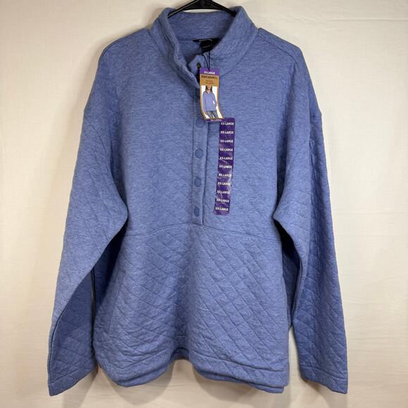 Eddie Bauer Quilted Pullover Blue XXL NWT - Picture 1 of 3